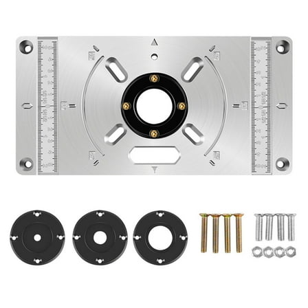 Aluminum Alloy Router Tablet Insert Plate for Woodworking Benches for Trim Routers Wood Trimming Milling Tools with Accessories