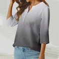 thumbnail image 6 of Jewelreauty Women Tunic Tops Casual Notch Neck Elbow Length Button T-Shirts Summer Trendy Tee, 6 of 6