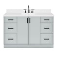 thumbnail image 2 of Ariel Kelly 54 Inch Single Rectangle Sink Bathroom Vanity With Carrara White Quartz Countertop 1.5 Inch Edge In Grey, 2 of 12