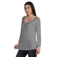 thumbnail image 3 of Inkmeso Womens Basic U-neck T-shirt Full Sleeve Summer Long Tee Workout Top, 3 of 7