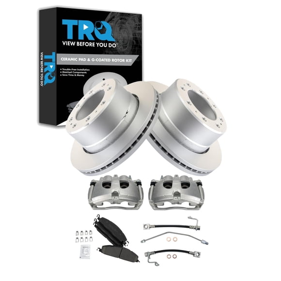 Kit de pastillas y discos de freno TRQ cerámicos con recubrimiento G para Dodge Ram