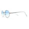 thumbnail image 6 of Classy Oval 90s Hip Hop Rapper Shade Metal Rim Retro Sunglasses Silver - Blue, 6 of 8