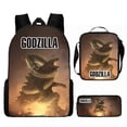 thumbnail image 1 of Mochila con estampado de Godzilla, juego de 3 piezas, mochila para portátil de 17 pulgadas, mochila escolar, mochila de viaje multifuncional unisex, 1 of 5
