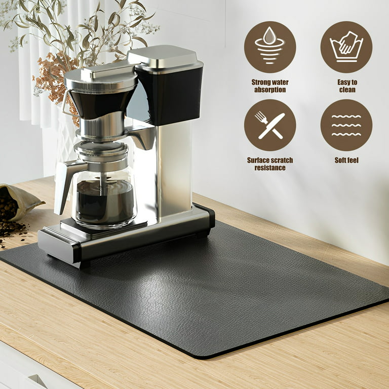Gorawre Coffee Mat Hide Stain Rubber Backed Absorbent Dish Drying Mat for  Kitchen Counter-Coffee Bar Accessories 
