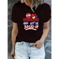 thumbnail image 1 of T-Shirt Décontracté à Col Rond pour Femmes avec Imprimé "Stop Wondering and Get Ya Bread Up", Tissu en Polyester Tricoté, Élasticité Moyenne, Mode Toutes Saisons, Fête des Pères, Fête des Mères, Nouvel An, Festivités Printanières, 1 of 6