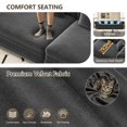 thumbnail image 3 of Chesterfield Sofa, 89 " W 3-In-1 Pull-Out Sofa Bed, Convertible Sleeper Sofa Bed, King Size Sofa Bed, Chaise Lounge, Velvet 3-Seater Sofa with Movable Ottoman, Tufted Design (Gray), 3 of 11