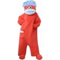 thumbnail image 4 of Guvpev Funny Black Big Mouth Monster Onesie with 2Pcs Comb Prop & Shoes, Silly Puppet Mascot Costume, Plush Halloween Cosplay One Piece Pajamas, Oversized Hooded Loungewear, 4 of 11