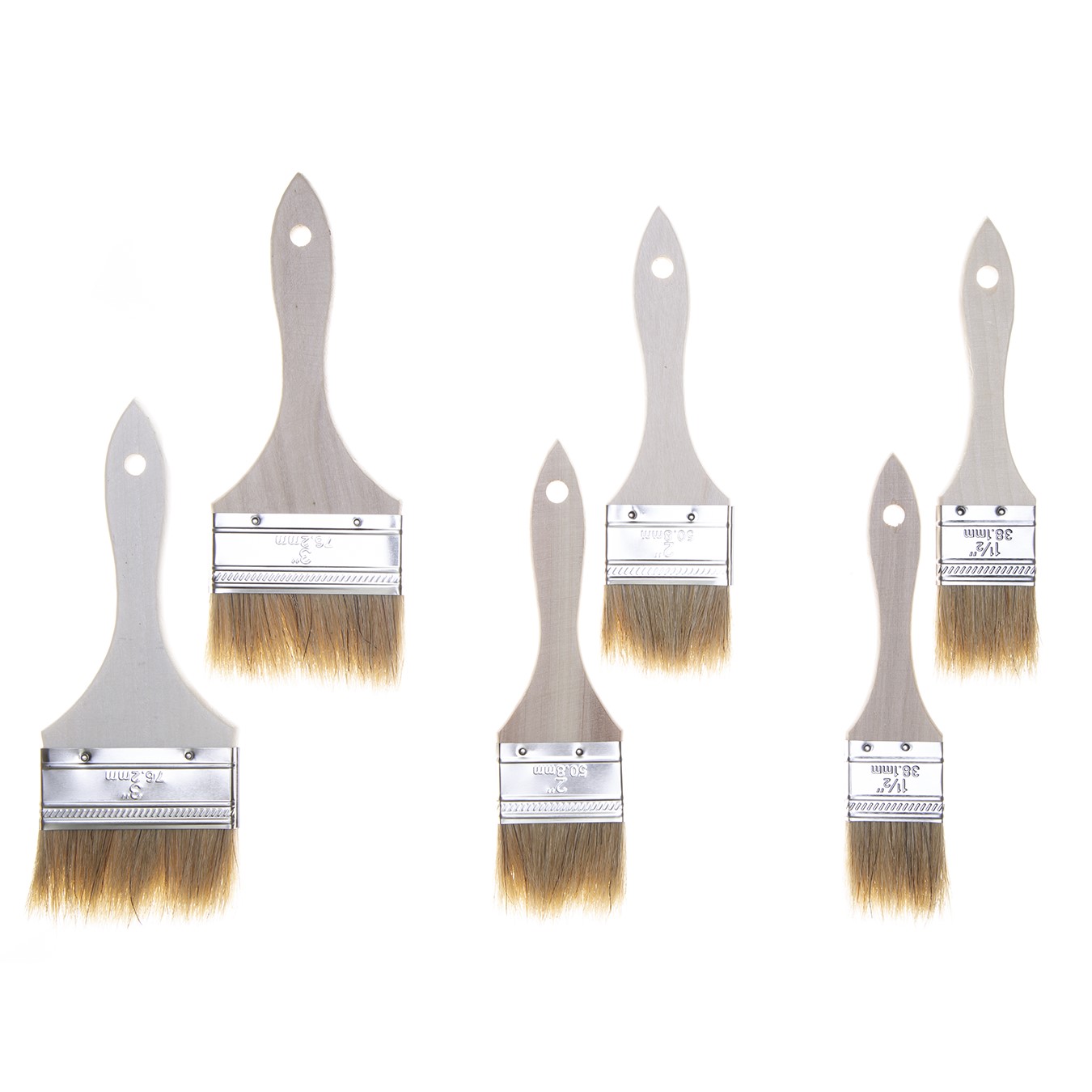 Natural Bristle Flat Chip Paint Brush Set (6-Piece) photo 2