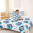thumbnail image 4 of Feelyou Summer Shark Queen Comforter Set for Kids Boys Girls, Cute Cartoon Stars Bedding Comforter Set, White Blue, Colorful Star Reversible, 3pcs, 4 of 6