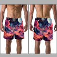 thumbnail image 3 of luoweisi Men's Beach Shorts Quick Dry Swim Trunks with Mesh Lining Galaxy 2XL, 3 of 5
