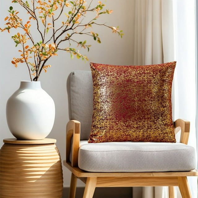 EGNMCR Velvet Snowflake Hot Stamping Pillow Cover Velvet Throw Pillows Cover