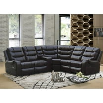 Kingway Mirabella 5-piece Faux Leather Reclining Sectional with console