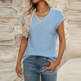 thumbnail image 7 of Lenpel Women's Cap Short Sleeve Sweaters Casual V Neck Lightweight Pullover Soft Cotton Knit Tops Trendy Summer Clothes, 7 of 7