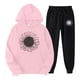 thumbnail image 1 of Gibobby Conjunto de sudadera y pantalones Traje de pantalones con capucha y cuello redondo de manga larga estampado informal para mujer otoño e invierno(Morado,M), 1 of 2