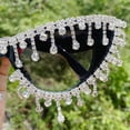 thumbnail image 4 of Vintage Cat Eye Tassel Rhinestones Sunglasses Women Crystal Tassels Sun Glasses Unique bling bling Diamond Eyeglasses, 4 of 9