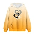 thumbnail image 4 of Kctiaxy Yellow Graphic Hoodies for Girls Boys Casual Crewneck Hooded Sweatshirts Fleece Long Sleeve Love Heart Print Graphic Tops with Pocket 5-6 Years, 4 of 6
