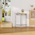 thumbnail image 3 of Bowery Hill Contemporary Stone Console Table in Gray Oak and Gray, 3 of 5