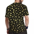 thumbnail image 4 of Black Gold Star T-Shirt Bright Shiny Print Harajuku T-Shirts Man Vintage Tee Shirt Summer, 4 of 5