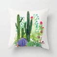 thumbnail image 4 of Cactus Succulents Pattern Polyester Pillowcase Cushion Cover Office Sofa Home Peach Skin Velvet Decor, 4 of 9