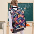 thumbnail image 7 of FORMRS Unisex School Backpack 17" Student Travel Bag with Laptop Compartment, Colorful Art Leaves Pattern, 7 of 7