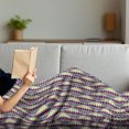 thumbnail image 3 of Retro Soft Flannel Fleece Throw Blanket, Abstract in Vibrant Geometric Hexagon Forms Vintage Design, Cozy Plush for Indoor and Outdoor Use, 50" x 60", Pale Yellow Cadet Blue, by Ambesonne, 3 of 5