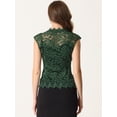 thumbnail image 3 of Cárdigan de Encaje sin Mangas Allegra K Blusa Elegante Verde oscuro M, 3 of 6