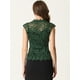 thumbnail image 3 of Cárdigan de Encaje sin Mangas Allegra K Blusa Elegante Verde oscuro M, 3 of 6