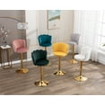 thumbnail image 5 of Guyou Swivel Adjustable Bar Stools Set of 2, Velvet Counter Height Barstools with Petal Back and Gold Footrest, Modern Counter Bar Height Stool Chairs for Kitchen Island Bar Cafe, Teal, 5 of 5