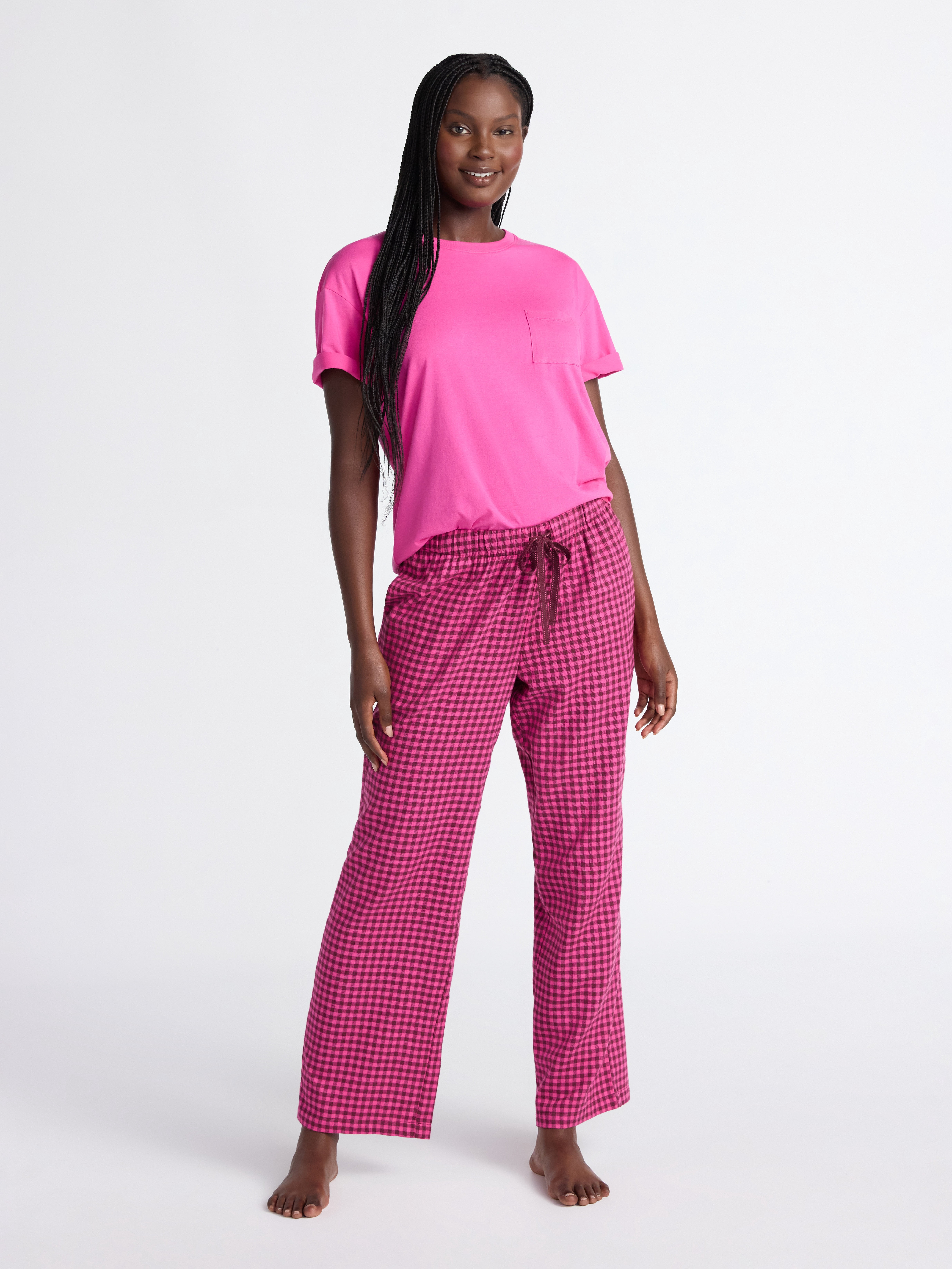 Joyspun Women's Sleep Tee with Short Sleeves, Sizes XS-3X
