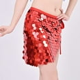 thumbnail image 6 of AGWOLF Sequin Skirt for Women Glitter Mermaid Mini Skirts Sparkly Belly Dance Hip Scarf Music Party Rave Wrap Skirt, 6 of 6