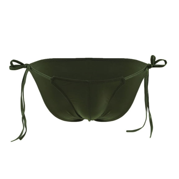 EOYWHK Mens Brief Ice Silky Underwear Low Waist Lace Up Breathable Briefs with Tie Side Drawstring Clearance