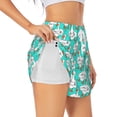 thumbnail image 2 of Bixox Women's Strong Goose pattern 2 in 1 Running Shorts - Lightweight Athletic Workout Gym Yoga Shorts Liner with Pockets - Medium, 2 of 5