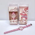 thumbnail image 3 of Lindo reloj Sanrio en caja coolomi Hello Kitty con dibujos animados de corazón para niña, reloj de cuarzo para estudiante, regalo, 3 of 4