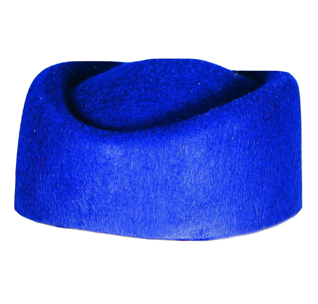 Blue Pillbox Hat Flight Attendant 