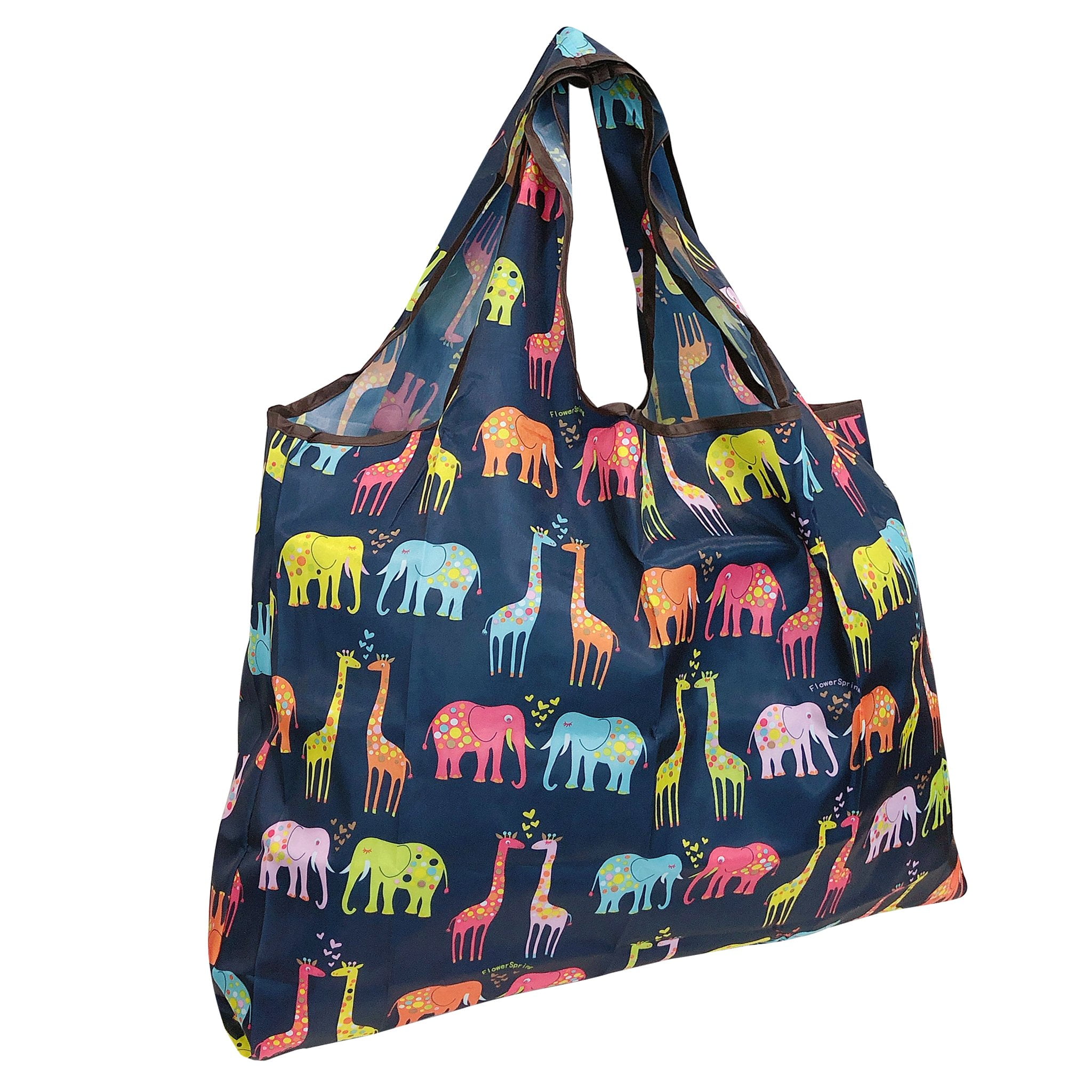 Wrapables Eco-Friendly Large Nylon Reusable Shopping Bag, Elephants ...