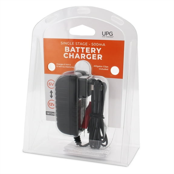 Battery Charger 6/12 Volt Switchable - Single Stage - 500mA - Universal Power Group