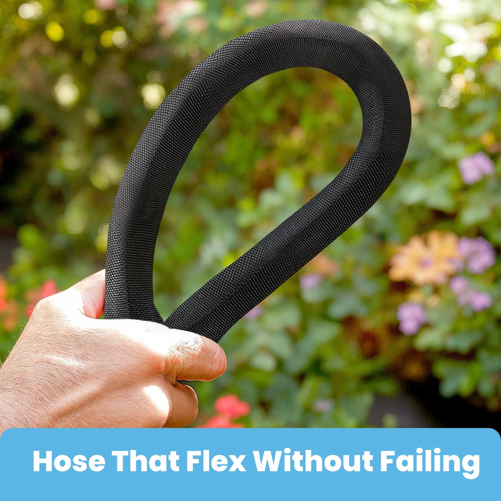 2025 Upgraded 50FT Non-Expanding Garden Hose, Lightweight, Flexible Ultra-Light Water Hose, Burst-Resistant, Lead-Free, Anti-Kink, High-Pressure