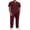 Dark Red, variant on COOFANDY Men' 2 Pieces Outfits Casual Quarter Zip Polo Shirt and Jogging Pants Summer Tracksuits Set