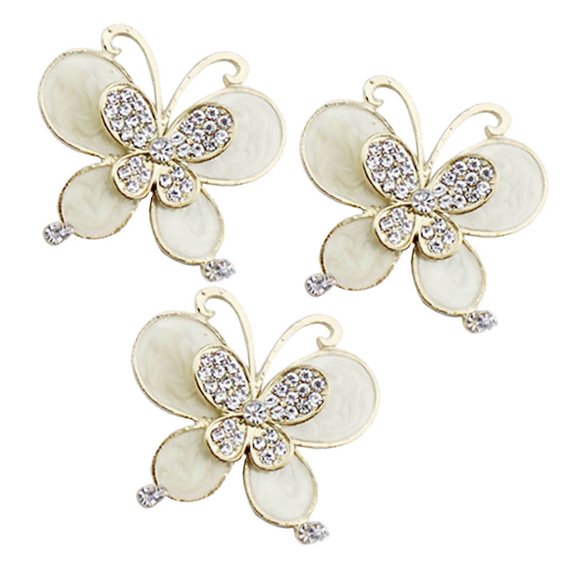 OULII Alloy Material Phone Case Decorative Stickers with Beautiful Shape Design 3pcs White