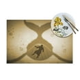 thumbnail image 4 of ZNDUO Placemats, 6 PCS Heat Resistant Stain Resistant Woven PVC Insulation Placemats, Durable Washable Elegant Table Mats for Dining-Underwater Whale Silhouette, 18"x12", 4 of 6