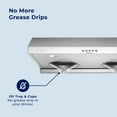 thumbnail image 6 of Hauslane Chef Series C100 30-inch Under Cabinet Range Hood, Stainless Steel, Energy Efficient LED, 6 Inch Duct, 6 of 12