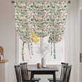 thumbnail image 3 of Vintage Flowers Balloon Curtains 63 Inch Length for Living Room/Bedroom, Spring Pink Green Floral Country Leaves Birds Rod Pocket Privacy Door Curtains Decorative Tie Up Shade for Window 52"x63", 3 of 8