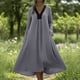 thumbnail image 3 of Vestido de Verano Casual de las Mujeres sin Mangas Gradual Vestido Largo con Cuello en V, Maxi Suelto Fluido para la Playa Y el Uso de Vacaciones, 3 of 8