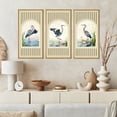 thumbnail image 2 of TOARTi Blue Heron Wall Art Coastal Framed Nature Landscape Watercolor Lotus Wood Cut Out Set of 3 For Living Room Bedroom Farmhouse 8x16 Inch, 2 of 8