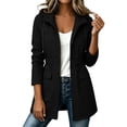 thumbnail image 2 of Jsaierl Women's Hooded Utility Anorak Jacket Drawstring Waist with Flap Pockets Lightweight Spring Fall Casual Travel Coat, 2 of 9