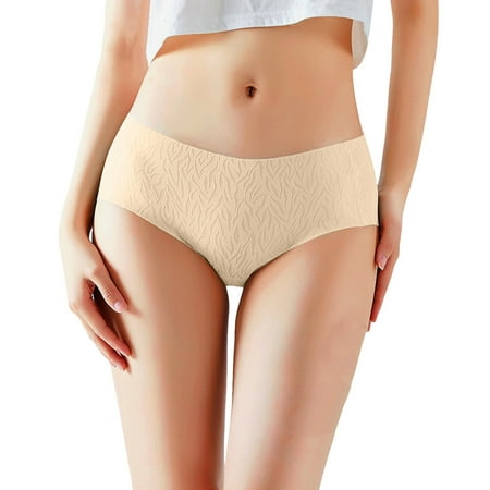 Yuhangmm Women s Panties Women Underwear Ice Silk Mid Waist Underwear Jacquard Breathable Briefs Satin Thong Lot