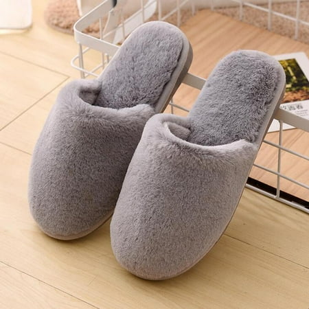 

Women s Fuzzy Slippers Plush Cozy Slides Soft Warm House Shoes Casual Solid Wrapped Toe Slippers