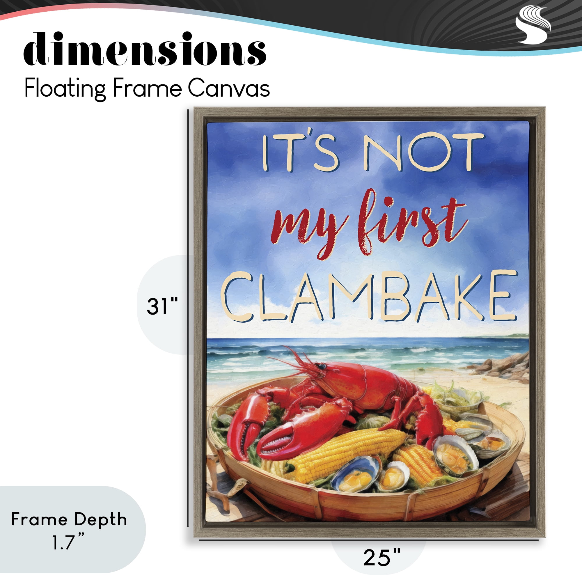 Stupell Industries Not My First Clambake Brown Framed Floater Canvas Wall Art, design by Grotto Studios