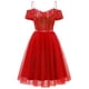 thumbnail image 1 of Vestido HOCO con lentejuelas Wedtrend WTS6002 para invitada a la boda, rojo XS, 1 of 6