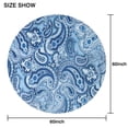 thumbnail image 6 of Blue Paisley Pattern Round Tablecloth 60"x60",Wrinkle Wipeable Table Cloth for Kitchen Dining Room Picnic Patio Party, 6 of 6